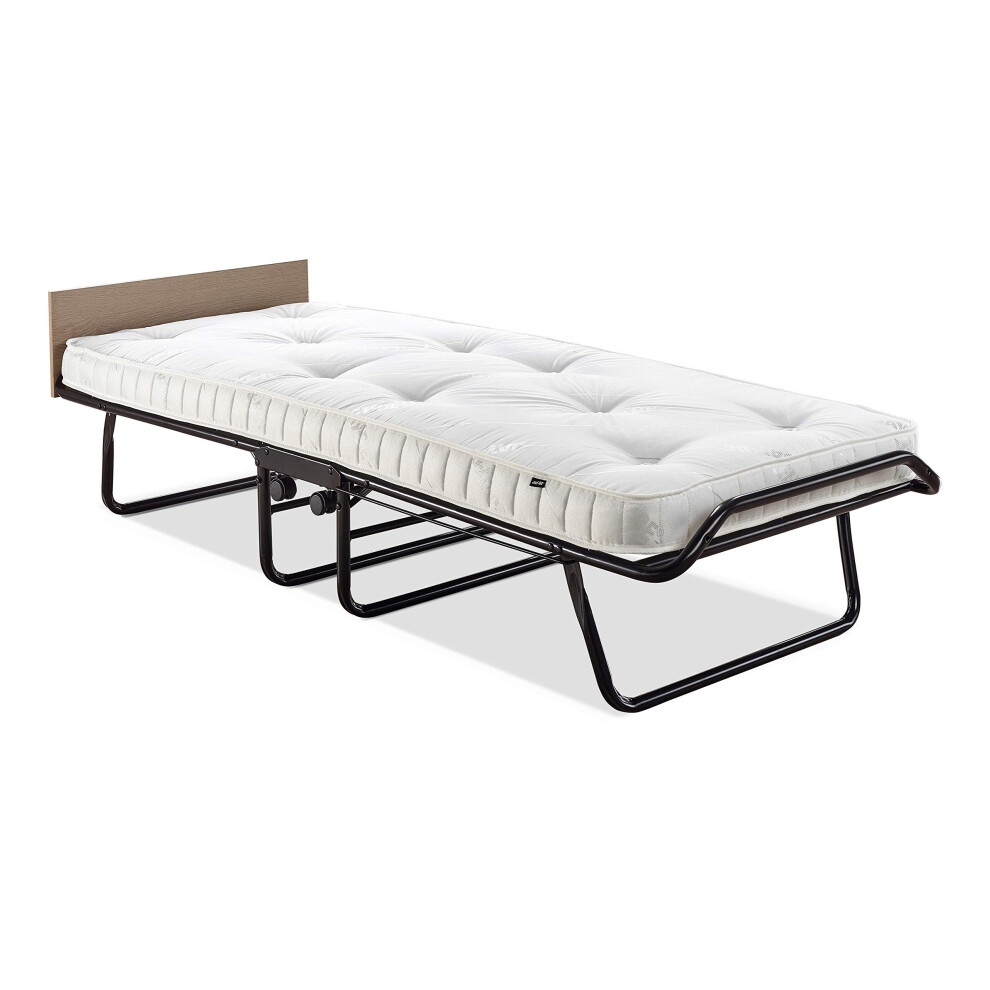 Jay-Be Supreme Folding Bed With Micro E-Pocket Sprung Mattress And Automatic Folding Legs, Compact, Single, Black