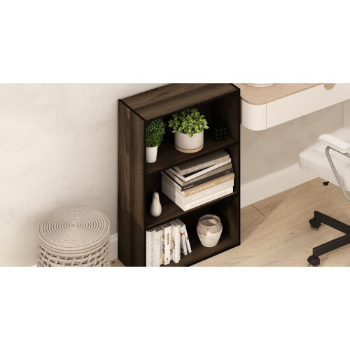 Furinno Pasir 3-Tier Open Shelf, Columbia Walnut 1