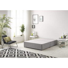 Bed Centre Tweed Gray Flexby Divan Bed Base - Headboard And Storage Drawer (Single, Small Double, Double, King and Super King Size (Single, Divan Base