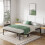 Novilla 30.5 cm Metal Small Double Bed Frame, 4FT Platform Bed Frame, Noise-cancelling Design, Engineered Wood Slat Support, Solid Support Leg, Easy 1