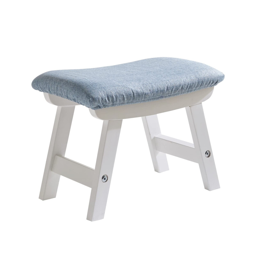 Aibiju Wooden Footstool, Foot Stool Ottoman Pouffe Padded Chair Stool with Removable Cover 4 Beech Legs Suitable for Bedroom, Living Room and Kitchen,-image-OPC-PH527YB-NEW