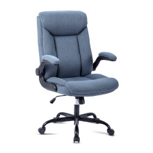 MZ601 MZLEE Ergonomic Executive Office Chair - Swivel Desk Chair with Flip-Up Armrests, Adjustable Height, Navy Blue
