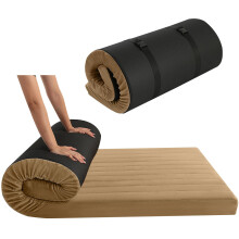 MeMoreCool Roll Up Floor Mattress Double, Portable Futon Mattress, High Density Foam Foldable Mattress with Travel Bag, Floor Lounger Sleep Mat Guest