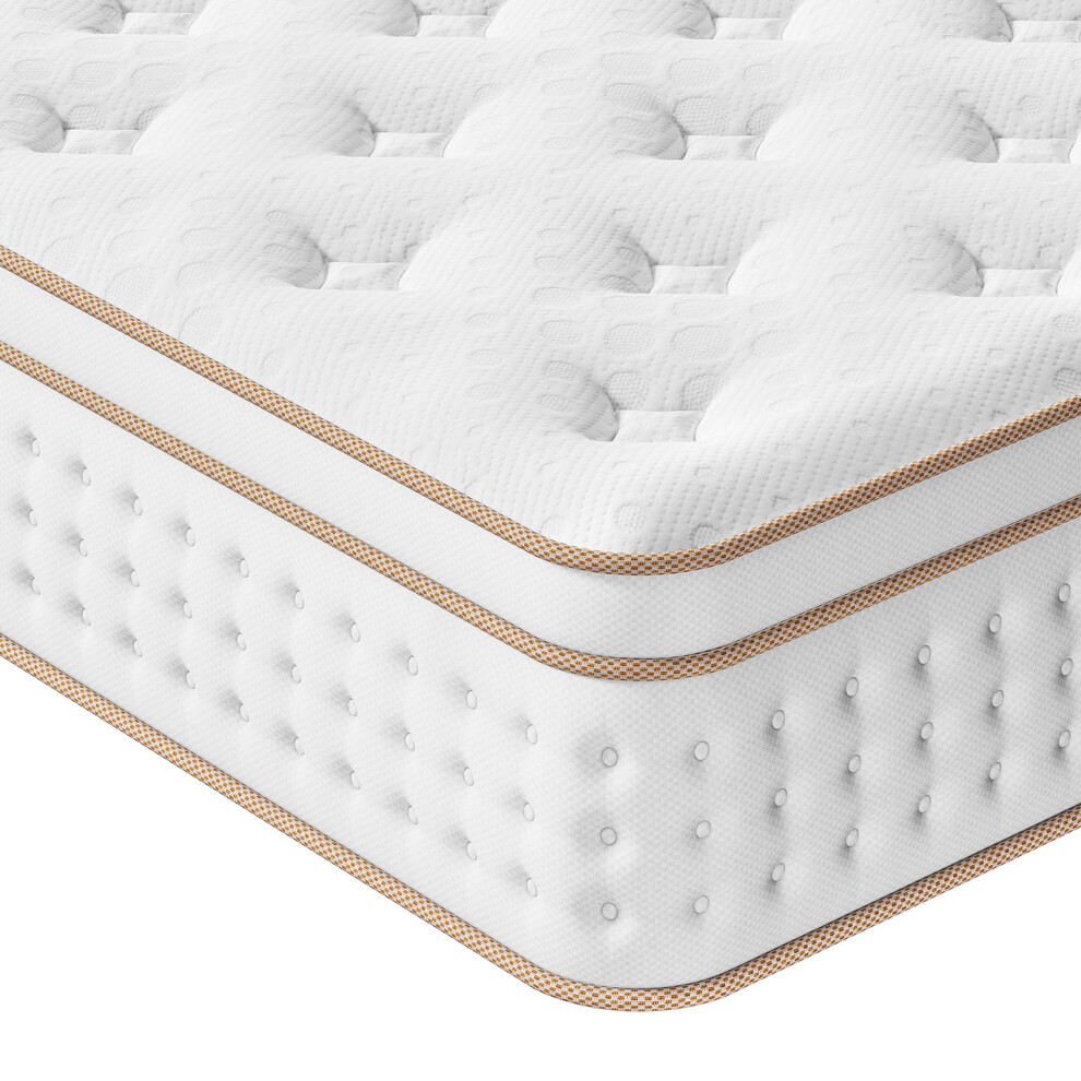Vesgantti Double Mattress 4Ft6, 10.2 Inch Hybrid Mattress With Breathable Foam And Individually Pocket Spring - Edge Support & Motion Isolation,