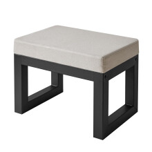 IBUYKE Small Foot Stool with Padded Seat, Pouffe Stool Change Shoe Footrest, Ottoman Footrest Extra Seating for Entryway for Living Room Bedroom, Gray