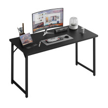 Grandder 120 cm Computer Desk, Home Office Desk Study Writing Kid Table, Simple PC Gaming Desk, Adjustable Feet, Black