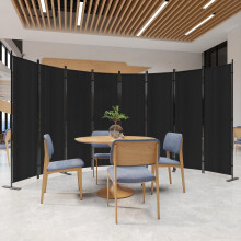 C-Hopetree 8 Panels Room Divider, 180cm Tall Indoor Folding Privacy Screen, Portable Partition Separator, Freestanding Separation Temporary Wall for
