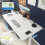 FLEXISPOT E1 Plus ONE PIECE Electric Standing Desk Height Adjustable Sit Stand Desk with Memory Smart Panel(120 * 60cm, White Frame+Maple Desktop) 3