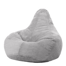 icon Dalton Cord Recliner Bean Bag, Grey, Large Adult Bean Bag Chair with Filling Included, Comfy Chair, Living Room Furniture, Bedroom Furniture