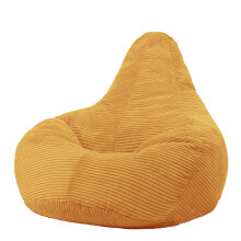 icon Dalton Cord Recliner Bean Bag, Ochre Yellow, Large Adult Bean Bag Chair with Filling Included, Comfy Chair, Living Room Furniture, Bedroom
