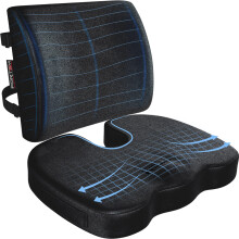 FORTEM Office Chair Cushion and Back Support for Office Chair, Lumbar Support Cushion, Memory Foam Seat Cushion, Non Slip Sitting and Back Rest for