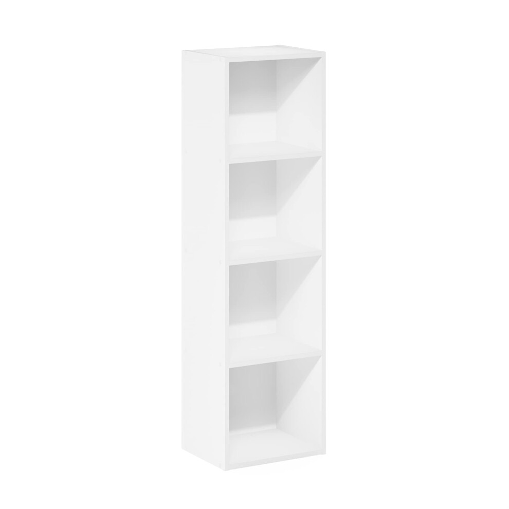 Furinno Pasir 4-Tier Open Shelf Bookcase, White