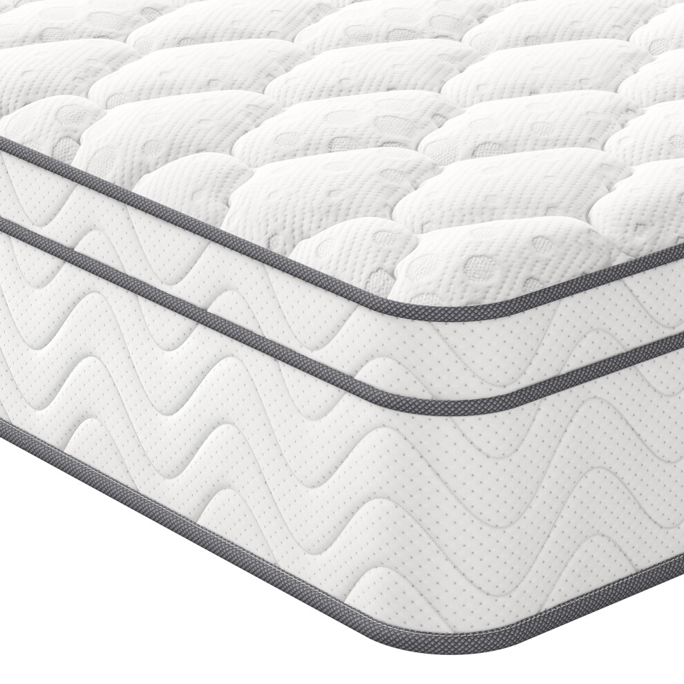Vesgantti Double Mattress, 10.3 Inch Hybrid Mattress 4Ft6 With Breathable Foam And Individually Pocket Spring - Medium Firm, Classic Box Top