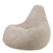 icon Dalton Cord Recliner Bean Bag, Beige, Large Adult Bean Bag Chair with Filling Included, Comfy Chair, Living Room Furniture, Bedroom Furniture