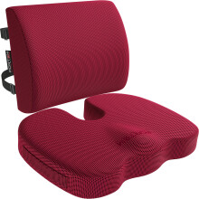 FORTEM Office Chair Cushion and Back Support for Office Chair, Lumbar Support Cushion, Memory Foam Seat Cushion, Non Slip Sitting and Back Rest for