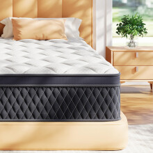 ELEMUSE Single Mattress 10.6 inch, 3FT Memory Foam Sprung Mattress, Medium Firm Hybrid Mattress Single Bed, Zoned Coil Orthopedic Mattress with