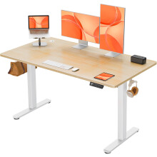 ErGear Electric Standing Desk Height Adjustable 140 x 70cm, Sit Stand Desk with 4 Memory Smart Pannel, Home Office Desk with Splice Board