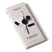 Inglot Eye Essentials Set | Duraline + AMC Eyeliner Gel 77 + Makeup Brush 31T | Black Eyeliner | Prolong Makeup Durability | Transparent | Waterproof