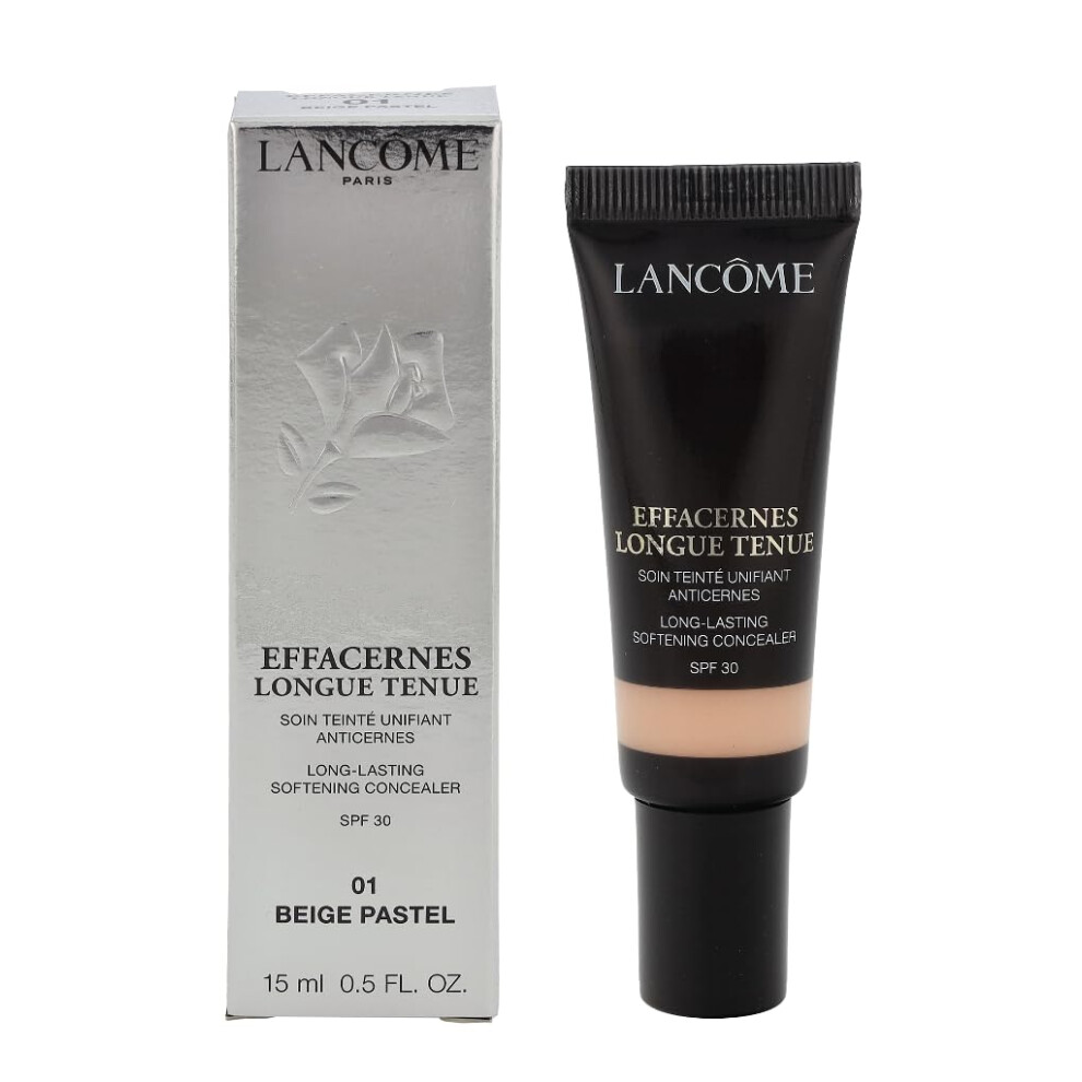 Lanc?me Effacernes Longue Tenue Concealer - Long-Lasting, Natural Coverage Cream Concealer for Dark Circles and Fine Lines, 01 Beige Pastel