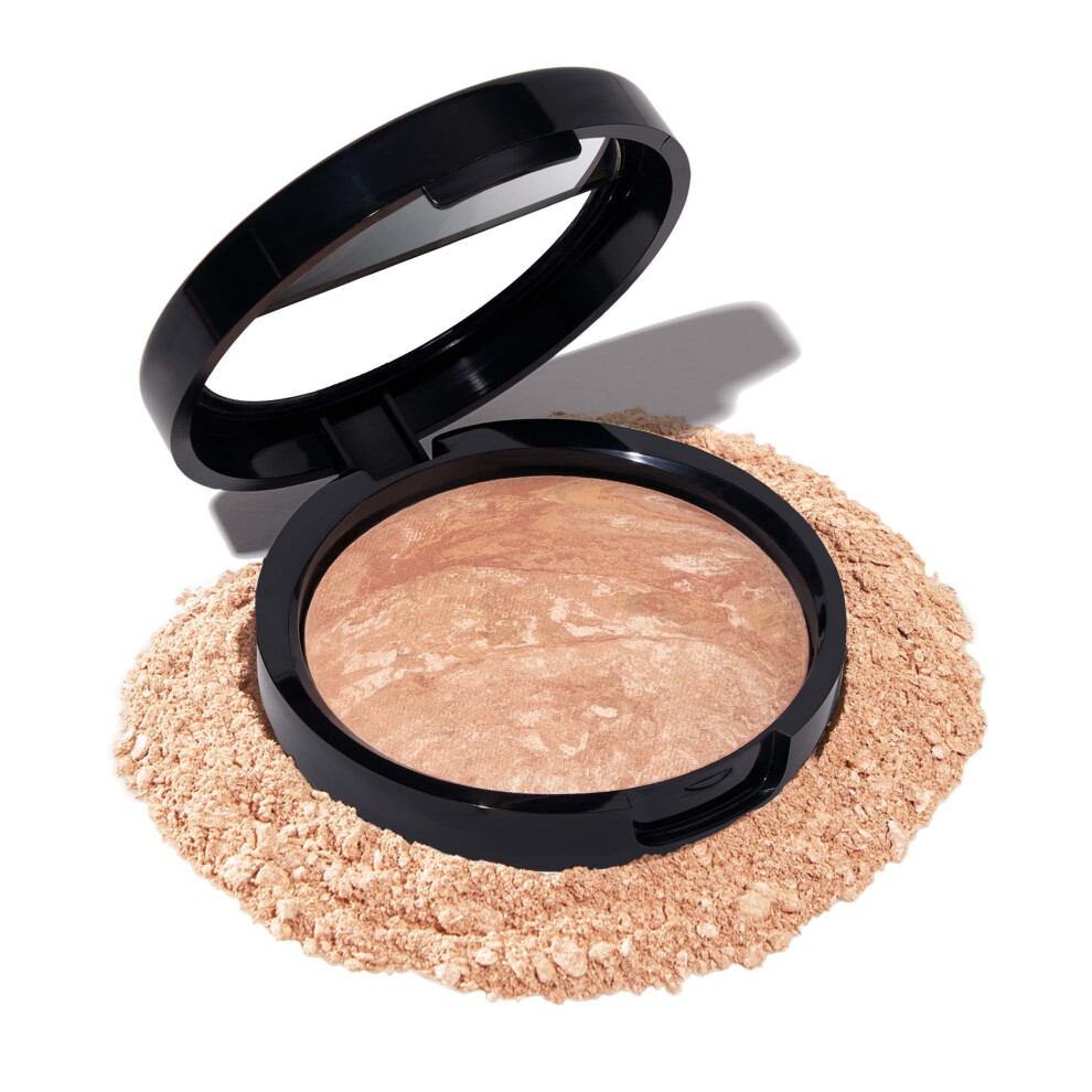 LAURA GELLER Baked Balance-n-Brighten Colour Correcting Powder Foundation (Light) Buildable Light to Medium Coverage Baked Foundation, Demi-Matte