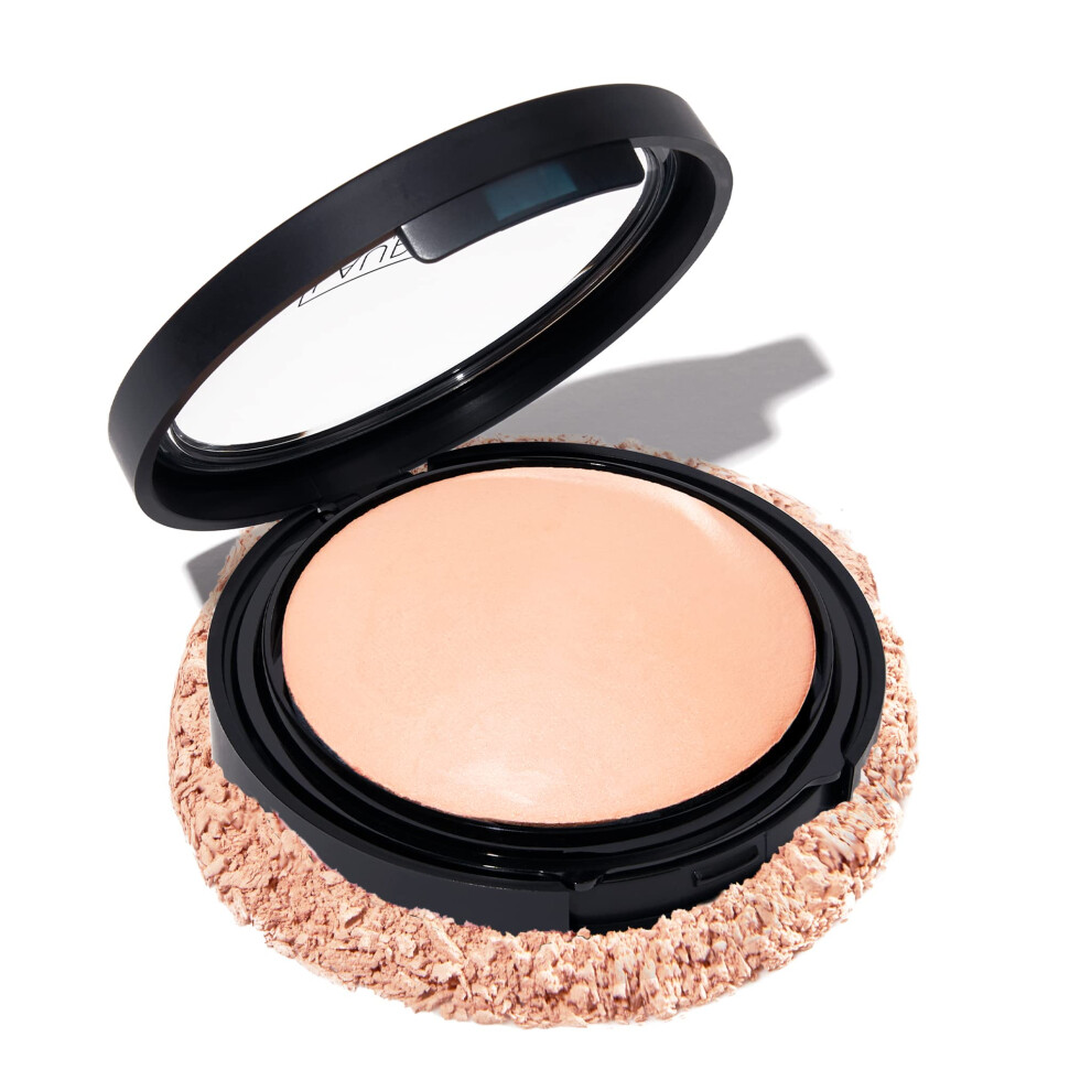 LAURA GELLER NEW YORK Baked Double Take Powder Foundation (Porcelain) Long-Wearing, Full Coverage With Breathable Classic Matte Finish, Never Cakey