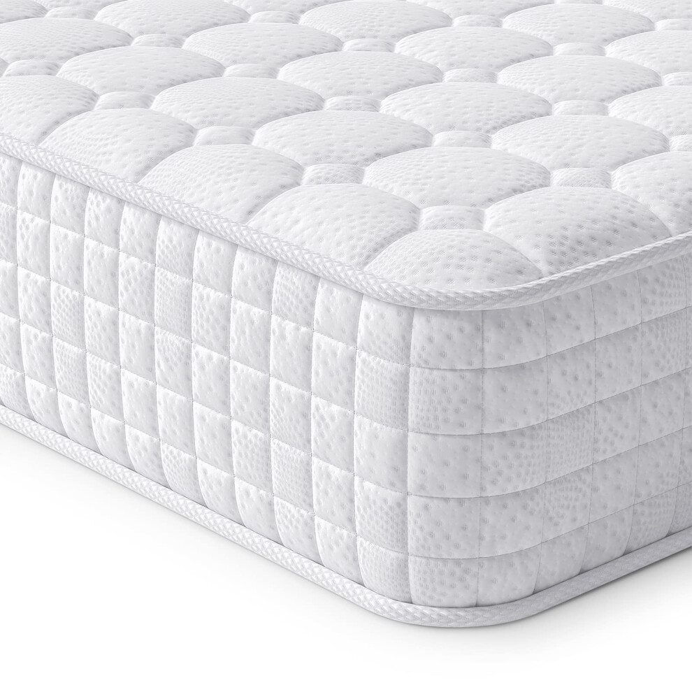 Vesgantti 3Ft Single Mattress, 10 Inch Hybrid Mattress With Breathable Memory Foam And Individually Pocket Spring - Medium Firm, White