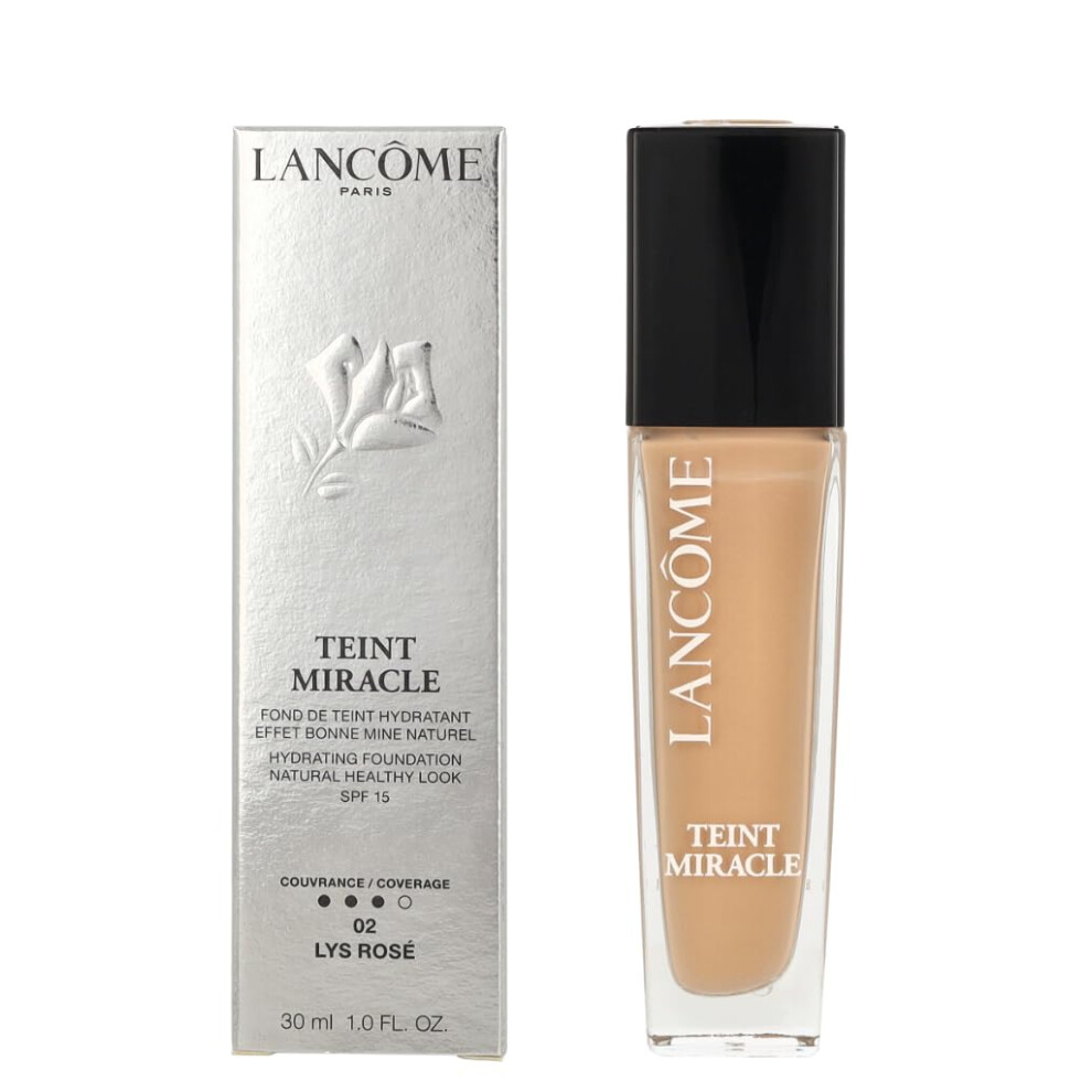 Lanc?me Teint Miracle Luminous Satin Foundation - Hydrating, Radiant Finish, Medium Coverage with SPF 15, 02 Lys Ros?