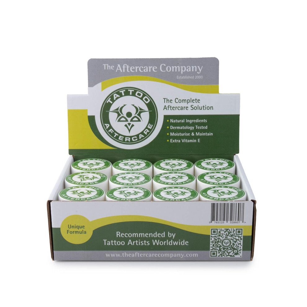 Tattoo Aftercare Box 24 X 10G From The Aftercare Company -Dermatology Approved -Moisturise, Soothe, Maintain - Cruelty Free - Unique Formula