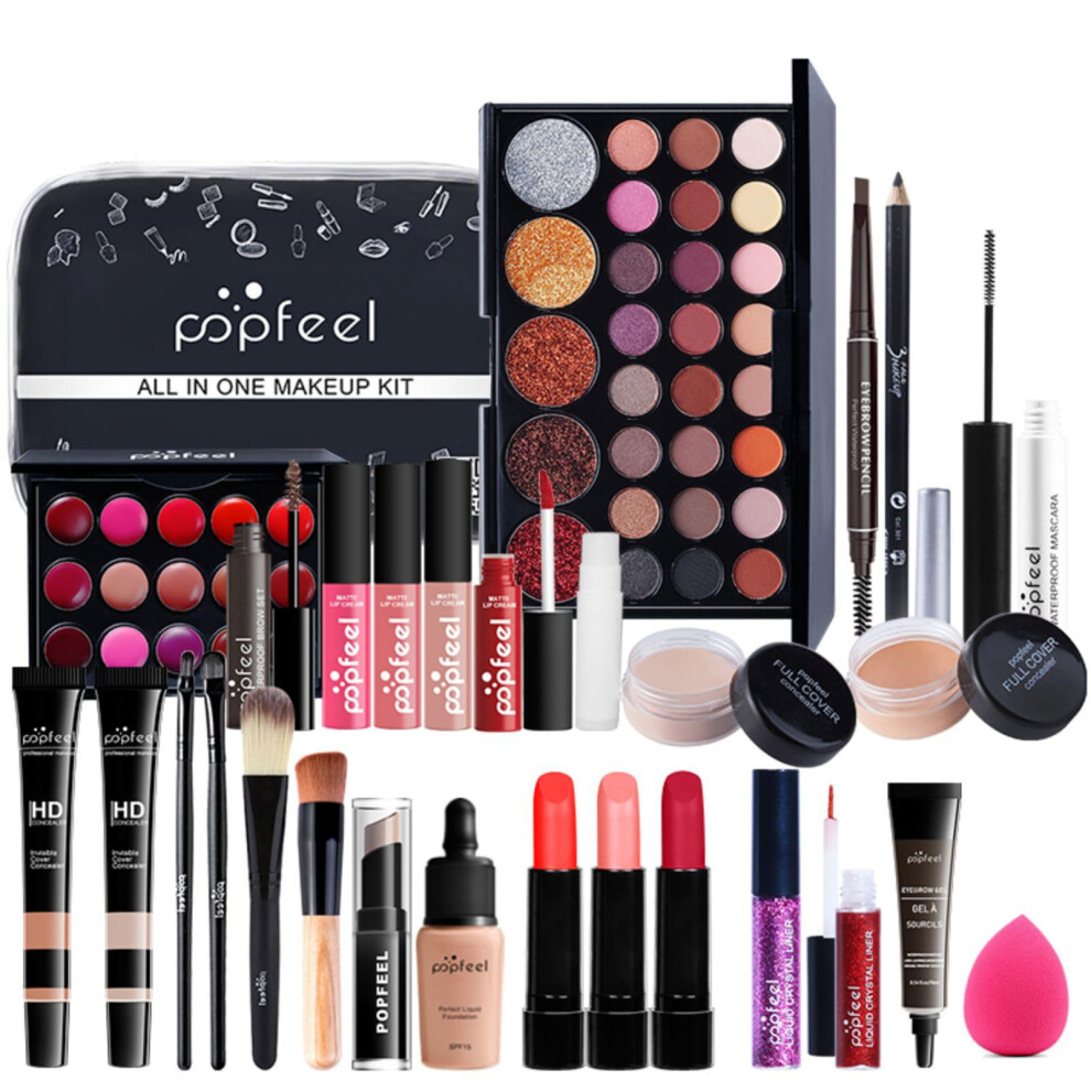 Fantasyday Women's All-In-One Makeup Set Gift Surprise | Full Makeup Kit For Cosmetic Essential Starter Bundle Include Eyeshadow Palette Lipstick Blush