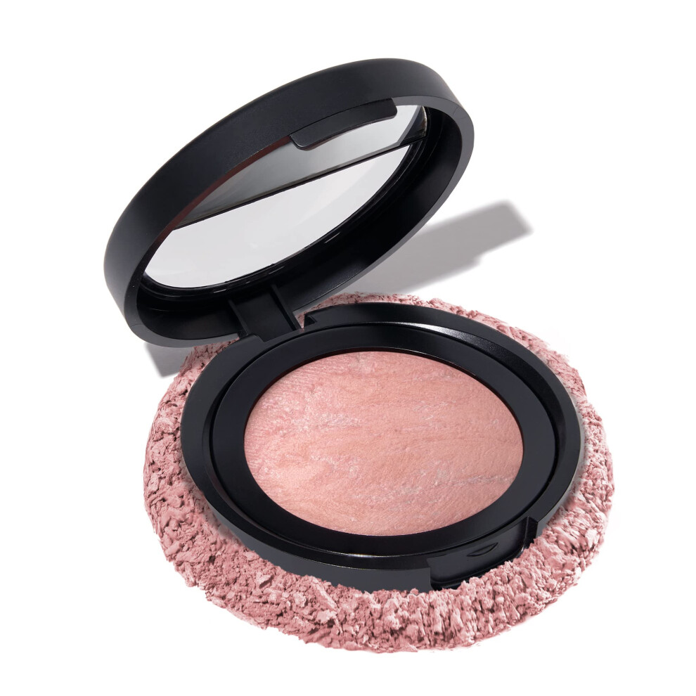 LAURA GELLER Baked Blush-n-Brighten Marbleized Blush Powder (Ethereal Rose) Creamy, Lightweight Blusher with Satin Finish