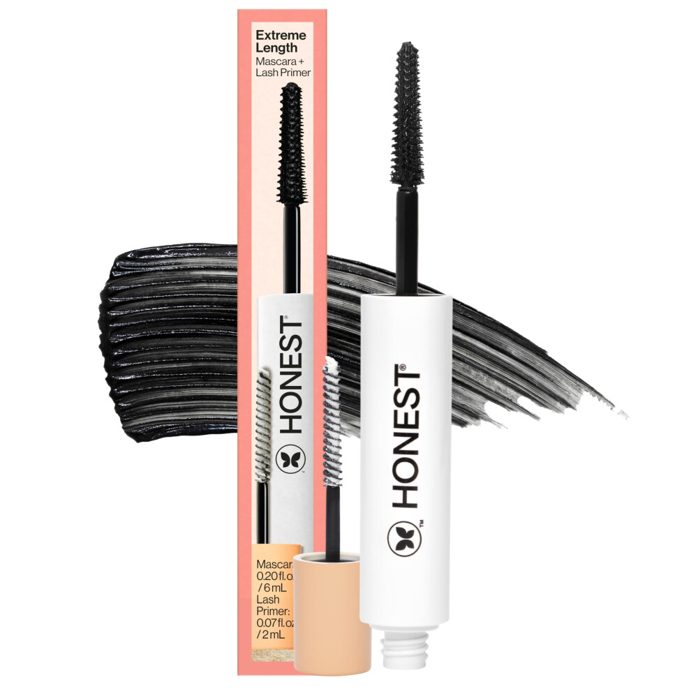Honest Beauty Extreme Length Mascara + Lash Primer | 2-In-1 Boosts Lash Length, Volume & Definition | Silicone Free, Paraben Free, Dermatologist &.