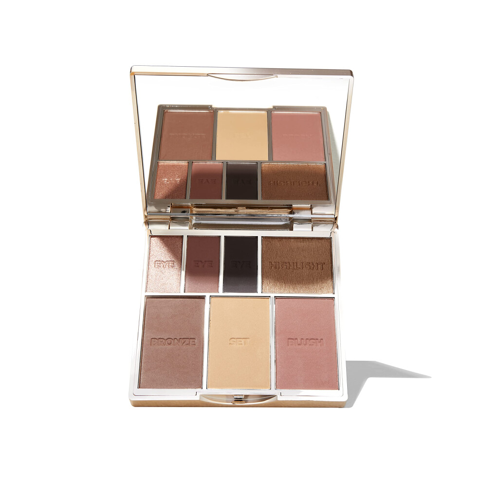 Sculpted By Aimee Connolly Bare Basics Face & Eye Palette From Sculpted By Aimee (Nude 02) - Travel-Friendly, Nude Look Eyeshadow, Highlight, Bronzer, Blush & Setting Powder