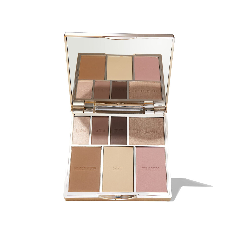 Sculpted By Aimee Connolly Bare Basics Face & Eye Palette From Sculpted By Aimee (Nude 01) - Travel-Friendly, Nude Look Eyeshadow, Highlight, Bronzer, Blush & Setting Powder