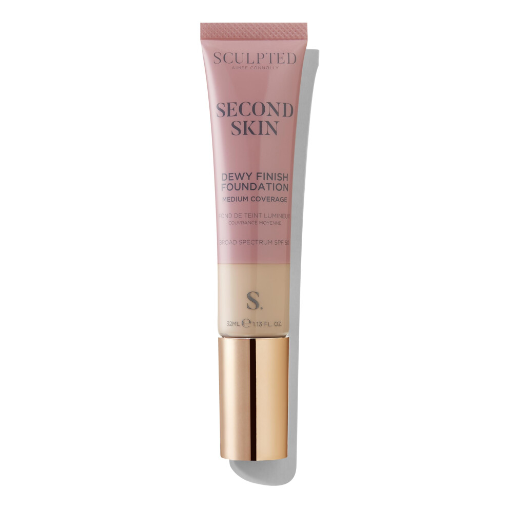 Sculpted By Aimee Connolly Second Skin Dewy Liquid Face Foundation From Sculpted By Aimee - 32Ml Buildable, Medium Coverage Foundation With Dewy Finish, Hyaluronic Acid,