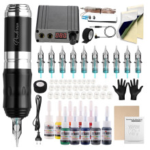 STIGMA Rotary Tattoo Kit with 10 Cartridges & Digital Display — Lining & Shading for Beginners to Pros