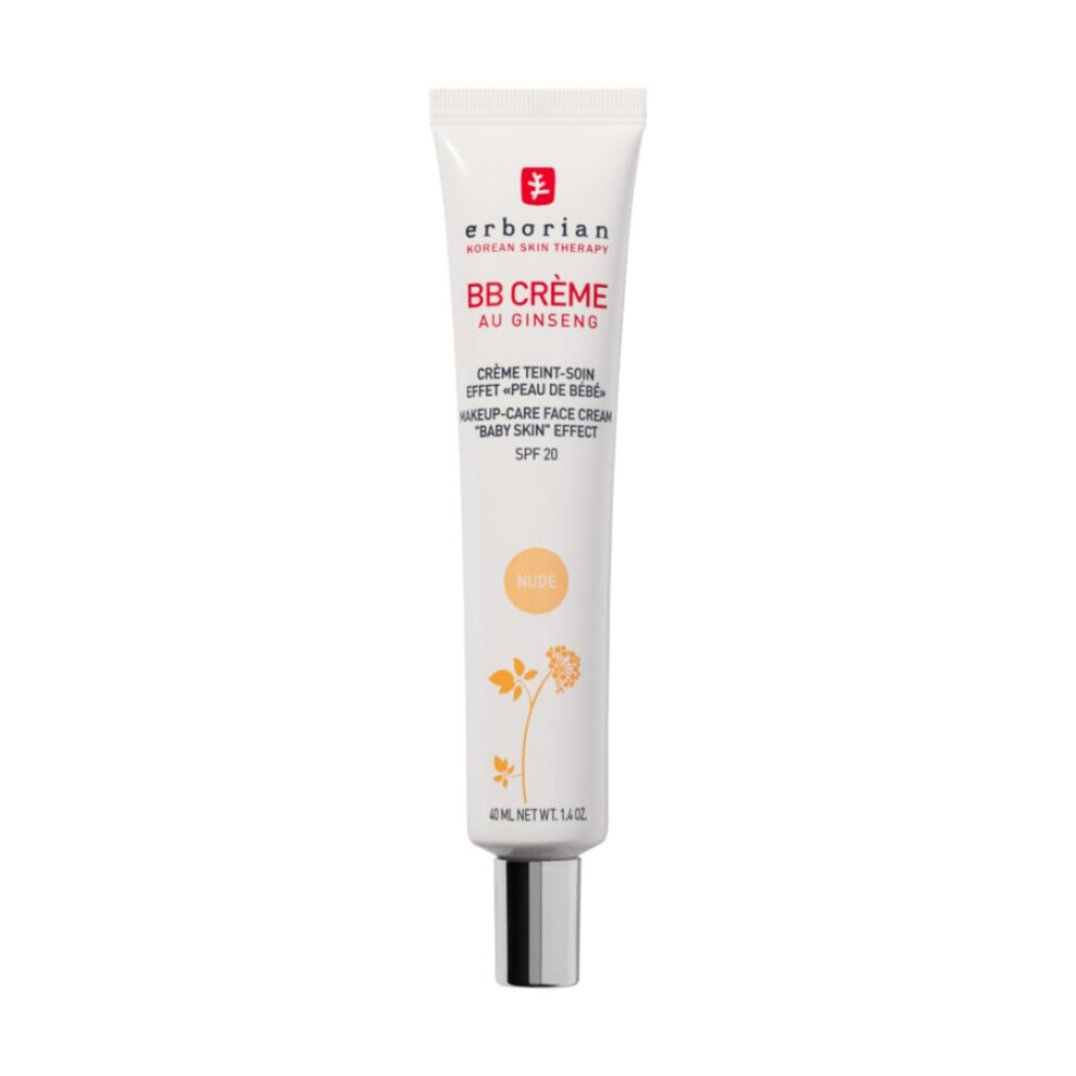 Erborian Cream - Bb With Ginseng - Complexion - "Baby Skin" Effect - Korean Cosmetic Treatment 5 -In -1 For Spf 20 - Nude - 40 Ml
