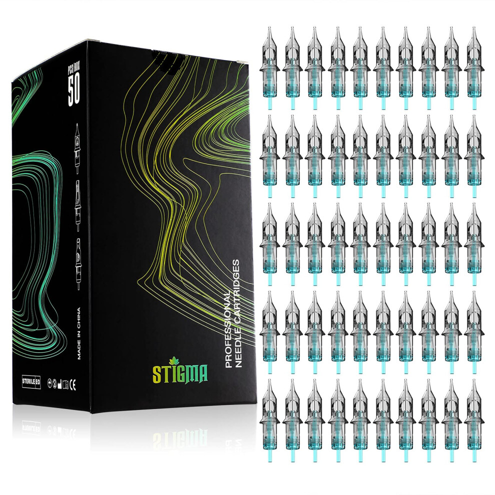 Stigma 50Pcs Tattoo Cartridges Needles Disposable Mixed #12 Standard Round Liner Cartridge 3Rl 5Rl 7Rl 9Rl 11Rl En02b-50Kit-E