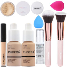 PHOERA Foundation,Full Coverage Foundation,PHOERA Primer,PHOERA Powder,PHOERA Concealer PHOERA Makeup Set, Kabuki Makeup Brushes Foundation Brush