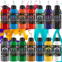 DLD Dazzling Vivid Colour Tattoo Ink Kit Professional 14 Bottles (1oz Each) Tattoo Kit EU Standard Pigments 30ml Tattoo Supplies