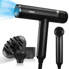 VGR Professional Hair Dryer - High Speed Powerful Brushless 11000 RPM - Fast Dry Negative Ionic - Lightweight Blow Hairdryer with Diffuser for Curly