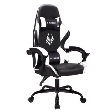 T-THREE.Ergonomic high-back gaming, computer, office, study, swivel, and racing-style chair with adjustable lumbar and headrest support, 150kg weight