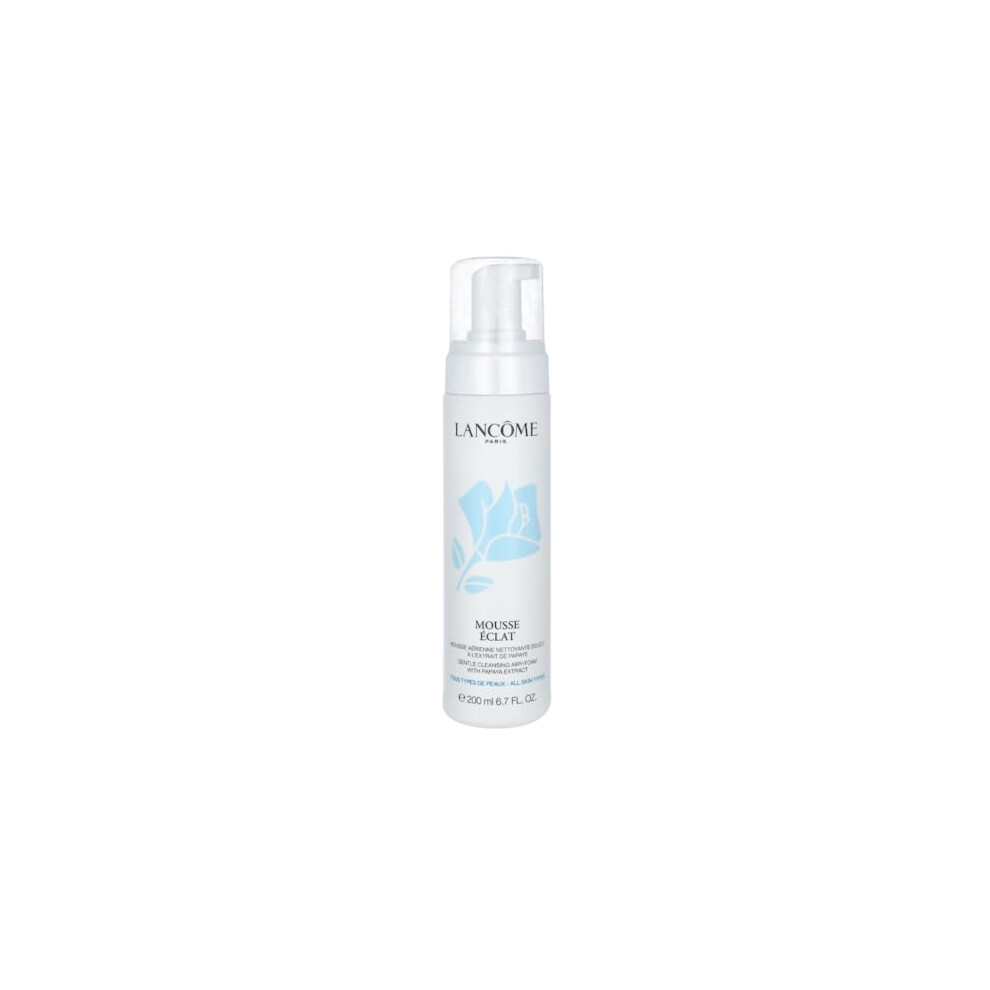 Lanc?me Mousse Eclat Self-Foaming Cleanser - Clarifying & Exfoliating Face Wash for All Skin Types, 200ml