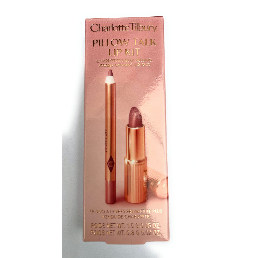 Charlotte Tilbury Pillow Talk Lip Kit - Matte Revolution Lipstick 1.5g Lip Cheat Liner 0.8g