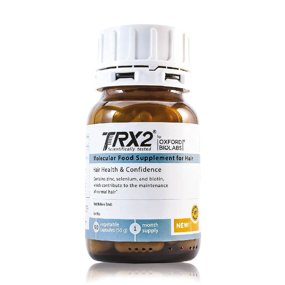 Oxford Biolabs Trx2 Hair Growth Supplement - Healthy Hair - Clinically Proven Results Of Thicker, Fuller Hair - Stop Hair Loss For Men And Women - Biotin & Selenium