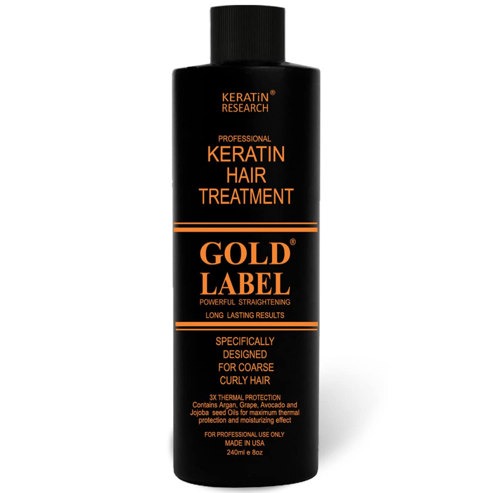 Photos - Hair Product Gold Label Professional Brazilian Keratin Hair Treatment Blowout Super Strong Formula Specifically Designed for Coarse, Curl
