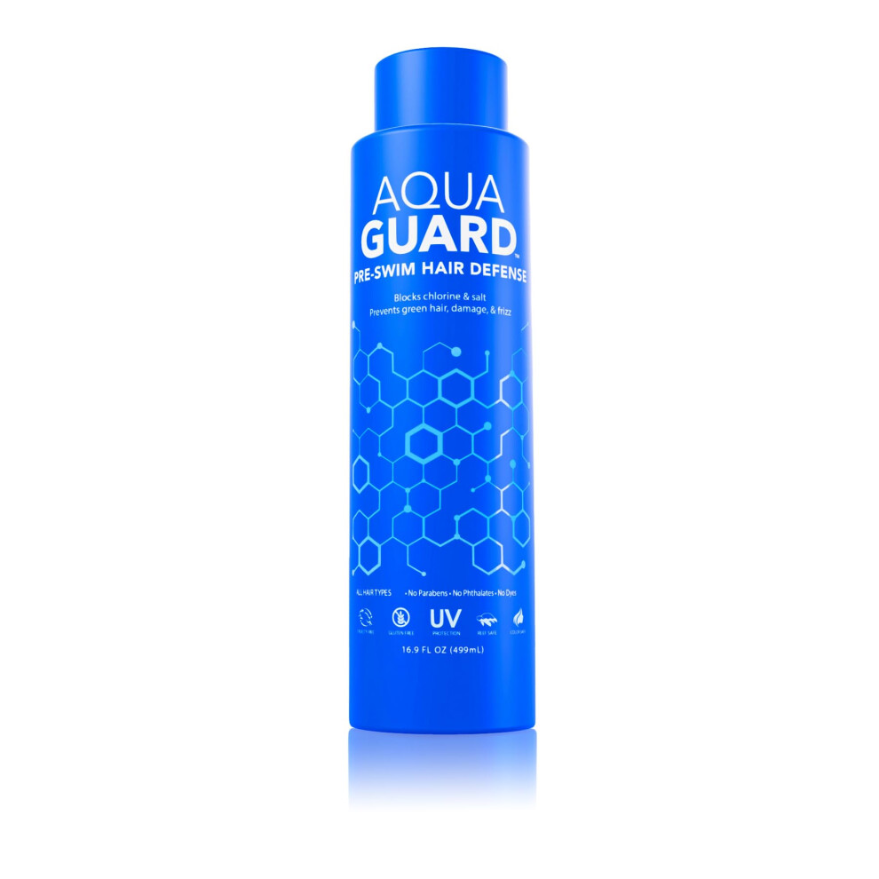 Aqua Guard Green Aquaguard Pre-Swim Hair Defense | Prevents Chlorine Damage + Softens Hair | Color Safe, Great Smelling | Made In California | 16.9 Oz