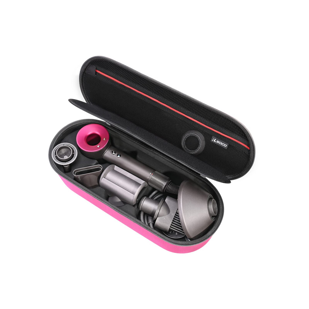 Rlsoco Fuchsia/Pink Hard Case For Dyson Supersonic Hair Dryer Iron/-Fits Ful Hair Dryer Accessories & Model Hd15/Hd08 By Rlsoco?Deep Pink?