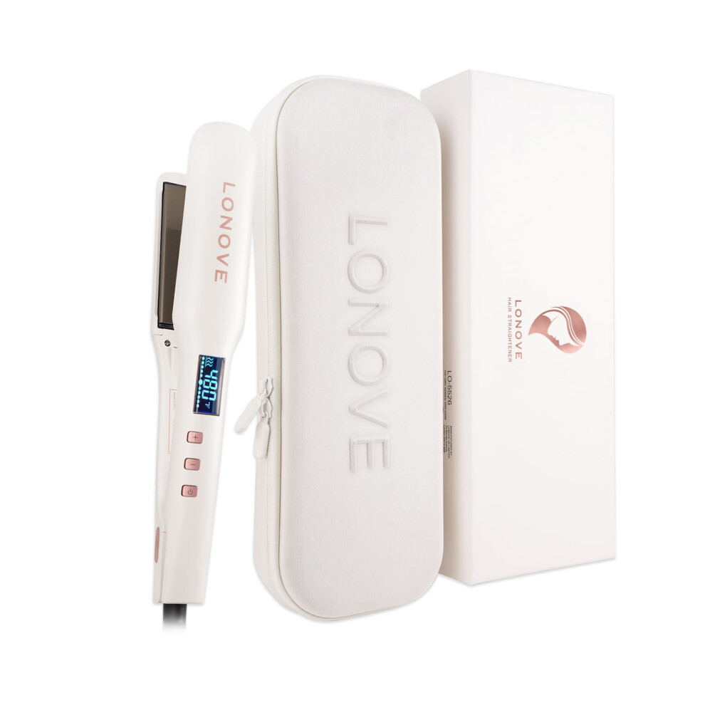 Lonove Beauty Products Titanium Hair Straighteners For Thick Hair - Professional Flat Iron Hair Straightener For Women