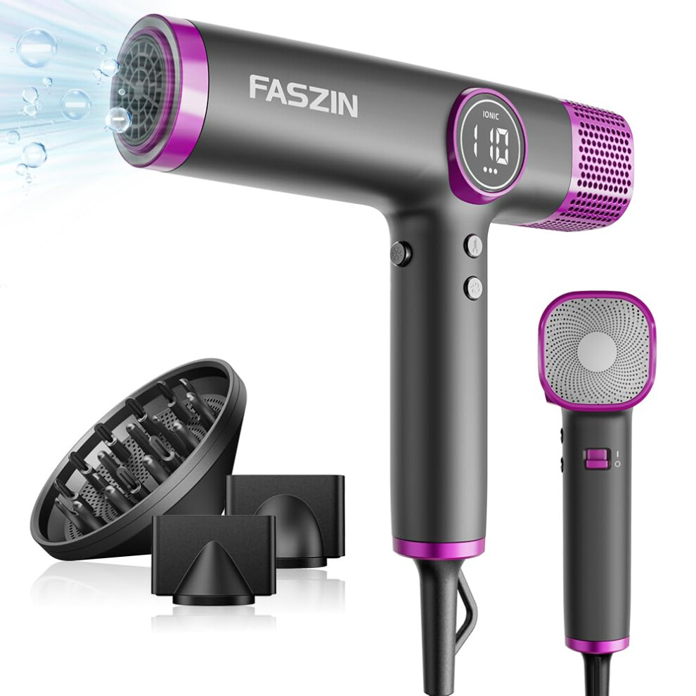 Faszin Light Hair Dryer, Weight Hairdryer With 110,000 Rpm High Speed Motor For Fast Drying, 200 Million Ionic Hairdryers For Women & Men, Low Noise