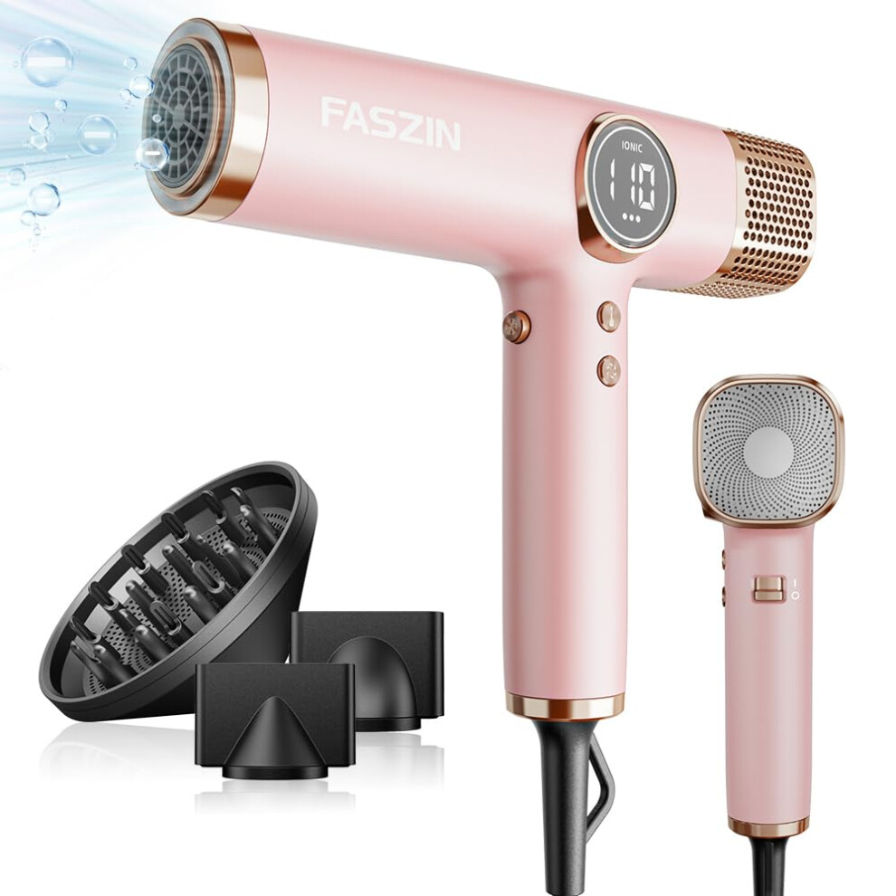 Faszin Light Hair Dryer, Weight Hairdryer With 110,000 Rpm High Speed Motor For Fast Drying, 200 Million Ionic Hairdryers For Women & Men, Low Noise